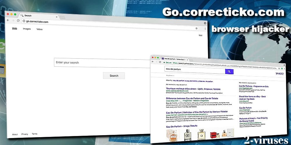 go.correcticko.com browser hijacker homepage