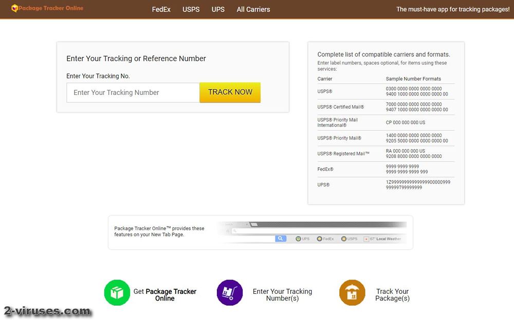 packagetrackeronline.co extension