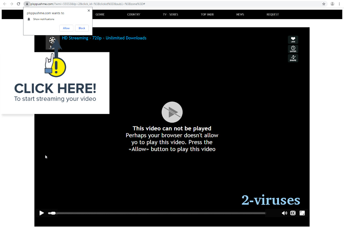 Plsppushme.com video playback spoof screenshot