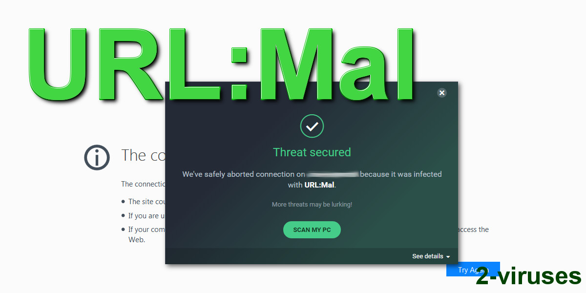 "URL:Mal" pop-up "Threat secured..."